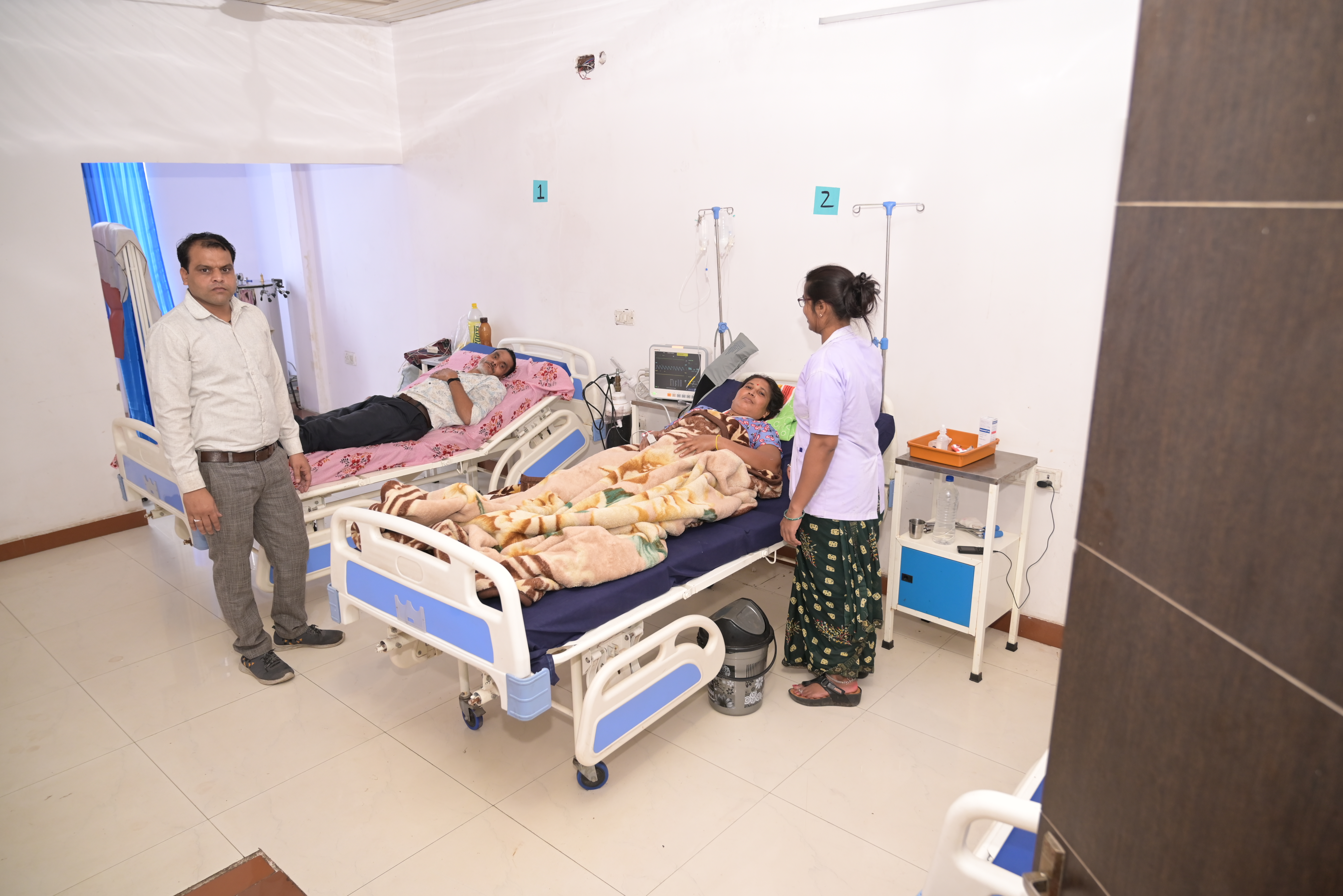 Patient room with modern amenities